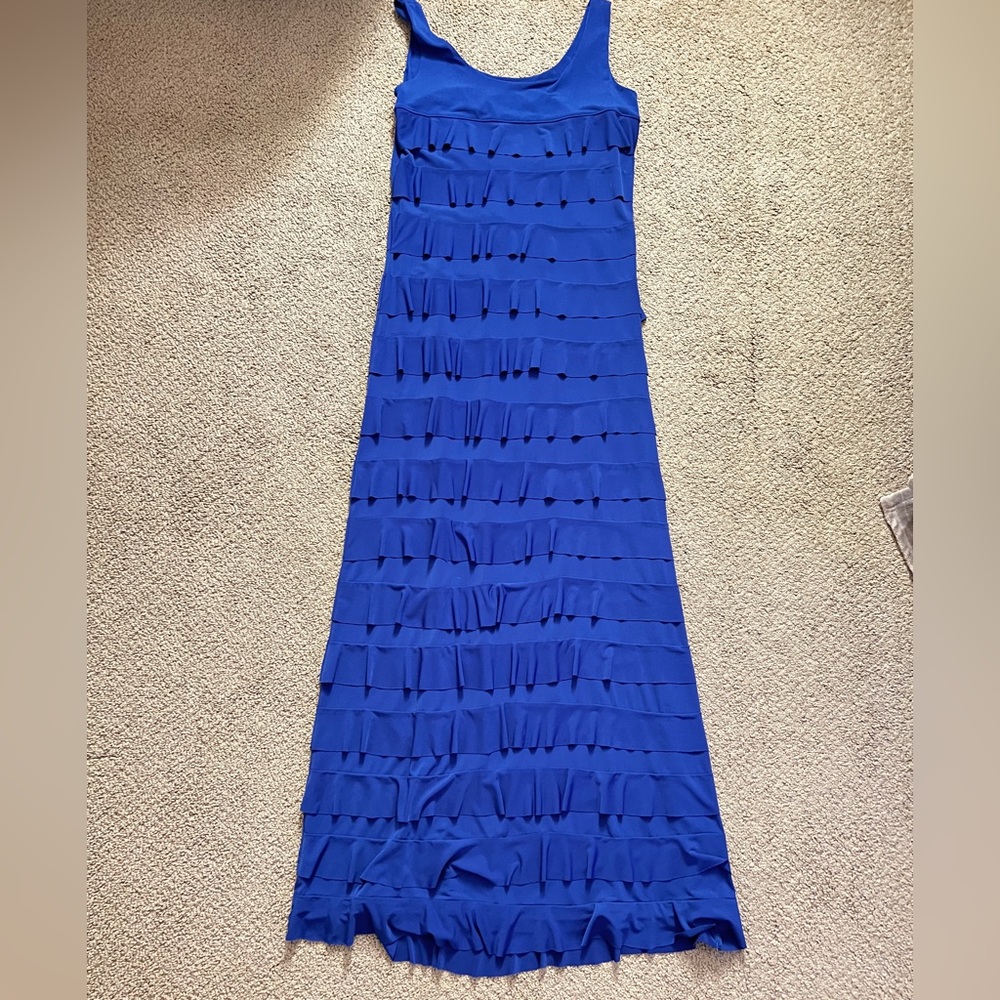 Blue ruffle maxi dress